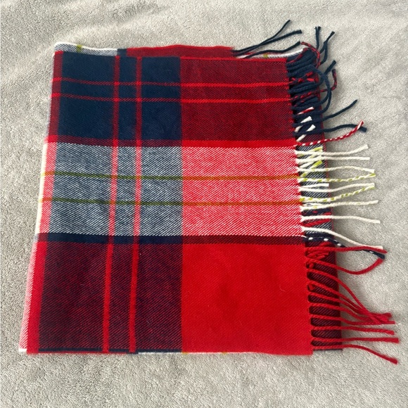 Accessories - Red Plaid 100% Cashmere Scarf Made In Scotland 12 x 63